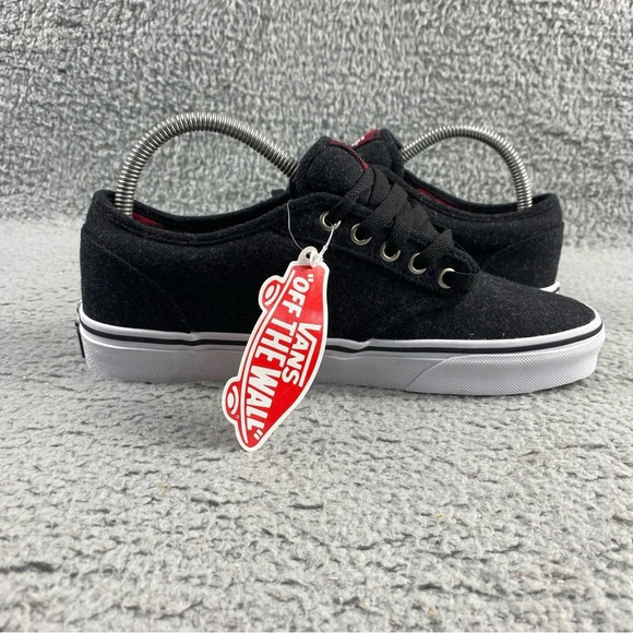 Vans Shoes Atwood Wool Plaid Mens Boys Size 7 Dark Grey Red Black Lace Up Padded - Picture 10 of 14